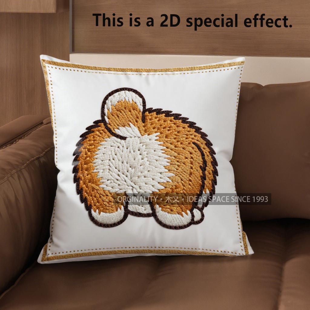 2D Corgi Butt Patterns: Adorable Pillow Covers Pattern Cushion Cover Suitable For Sofa Bedroom Car Pillow Cover
