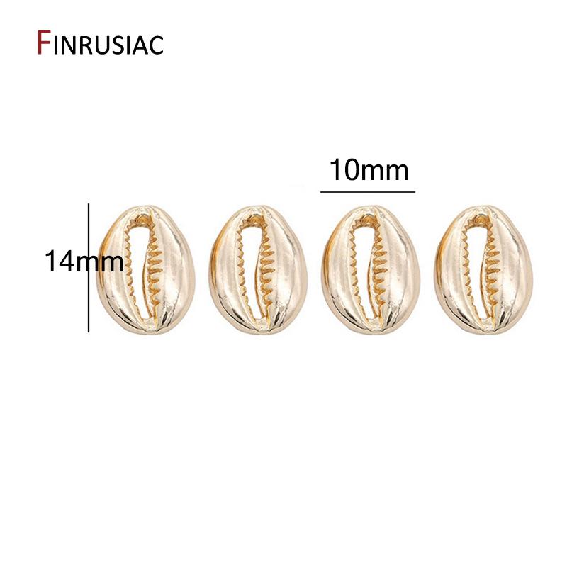 New Design High Quality Brass Metal 14K Gold Plated Sea Shell Beads For DIY Jewelry Making Accessories 1 piece