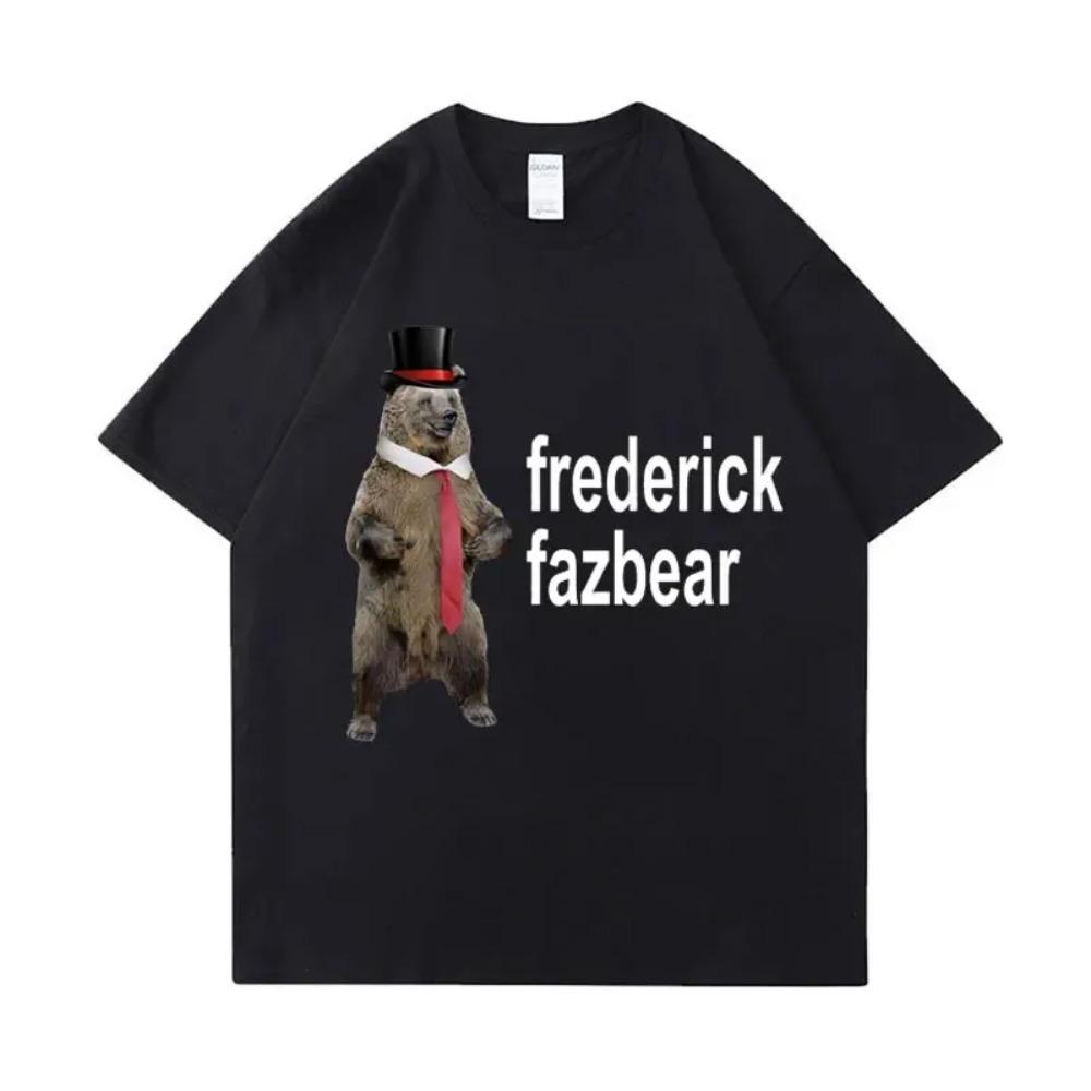 

Frederick Fazbear The Fancy Bear Fnaf Футболка Мужская Женская Забавная Мемная Одежда Футболка Чистый Хлопок Футболка большого размера с коротким рукавом S