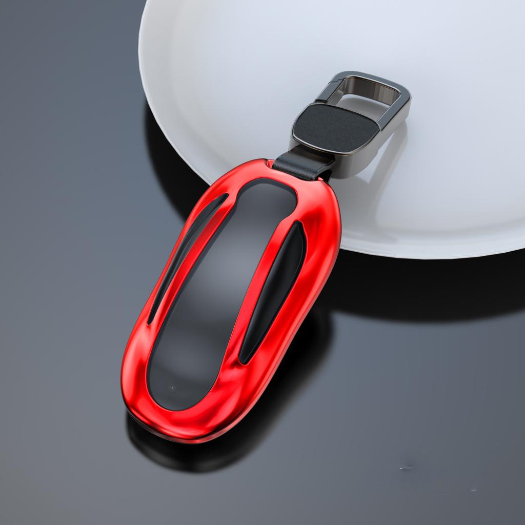 S Car Remote Key Fob Case Cover With Belt Aluminum Alloy Key Shell For Tesla Model S Model 3 Model X Model Y
