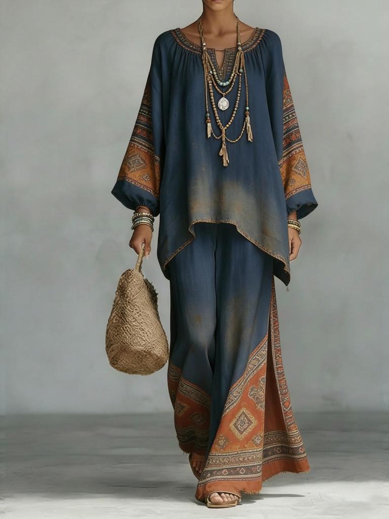 2026 Spring European Trend: Versatile Casual Temperament Round Neck Two-Piece Set