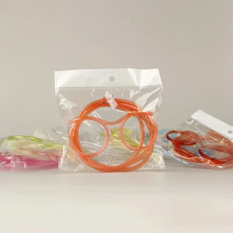 Straw Glasses Funny Soft PVC Glasses Flexible Drinking Straws Kids Party Supplies Bar Supplies Creativity Toy Kids Gift Cup Holders 5