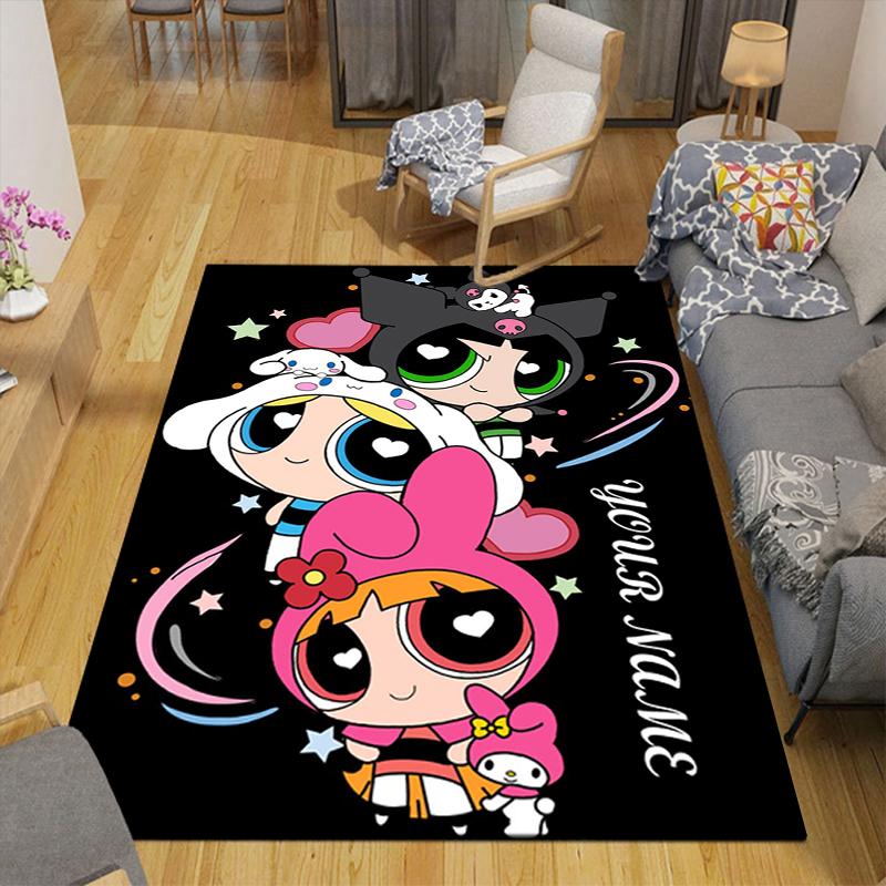 Custom 1Pc Powerpuff Girls Fan Art Rug Office Carpet Indoor Outdoor Entrance Doormat Nonslip Soft And Comfortable Living Room D491515