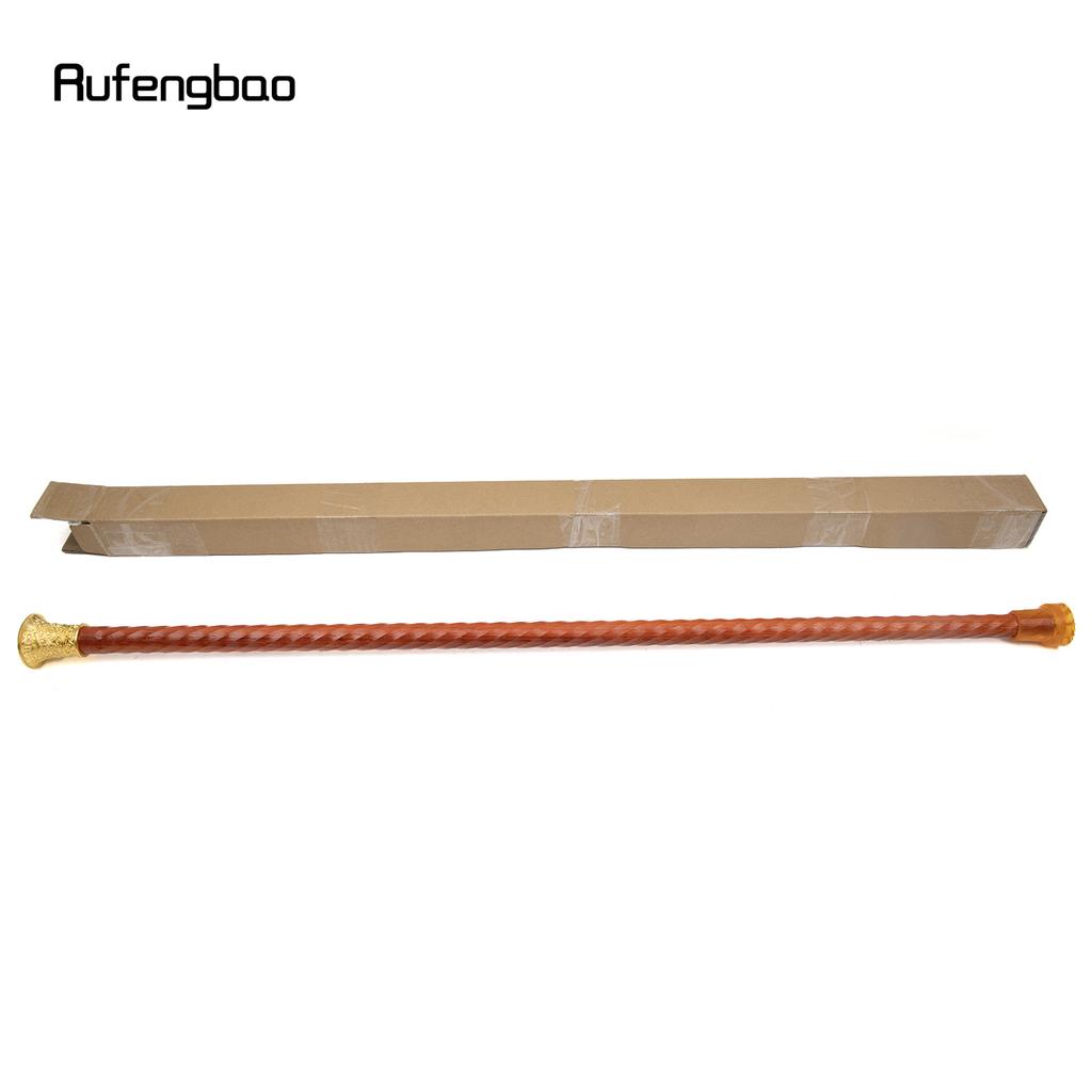 Golden Red Round Wooden Traditional Fashion Stick Decorative Cospaly Party Wood Walking Cane Halloween Mace Wand Crosier 96cm