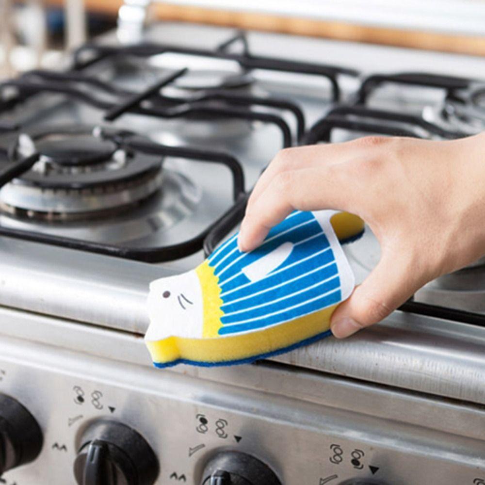 2pcs Delicate Sponge Cat Shaped Dishwashing Sponge Japanese Dishwashing Cloth  Kitchen