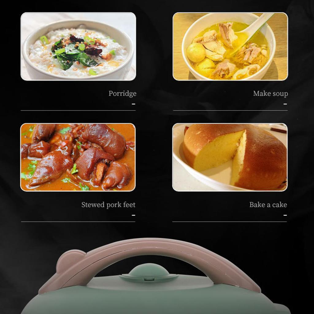 Mini Rice Cooker Alloy Plastic Multifunctional Portable Nonstick Electric Rice Cooker 2L Inner Liner