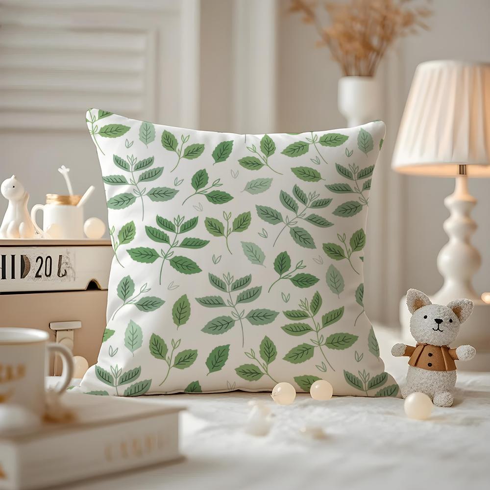 Modern style Leaf Cushion Cover Antidustmite Pillowcase Invisible zipper silky short plush Sofa cushion cover