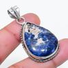 Natural Sodalite Gemstone Handmade 925 Sterling Silver Pendant 1.81" AP-14862