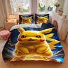 3pcs Pikachu Electric Bedding Set - 1 Soft Quilt Cover + 2 Pillowcases, Machine Washable - Suitable for All Seasons, Perfect Gift for Family and Frien