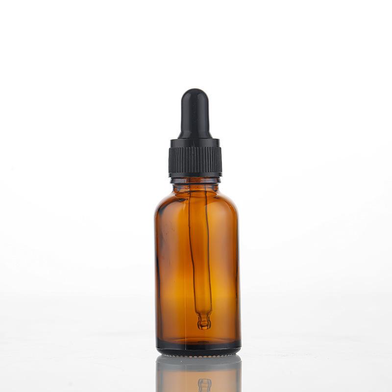 Brown Light-Proof 10ML Glass Dropper Bottle with Rubber Head for Essential Oils.