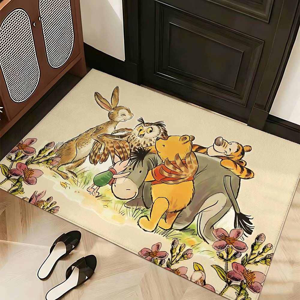 Cartoon W-Winnie The P-Pooh-S Carpet Bathroom Anti-slip Door Mat Home Decoration Mat Entrance Door Mat Scratch-resistant Door