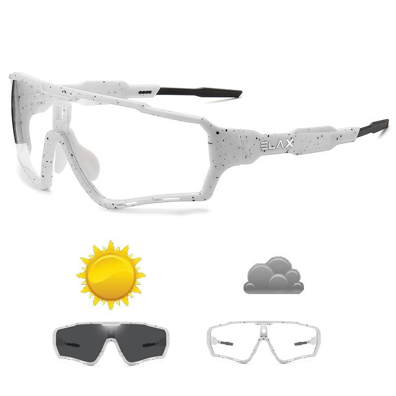 ELAX New Cycling Glasses Color-changing windproof outdoor sports glasses Single Bicycle Goggles