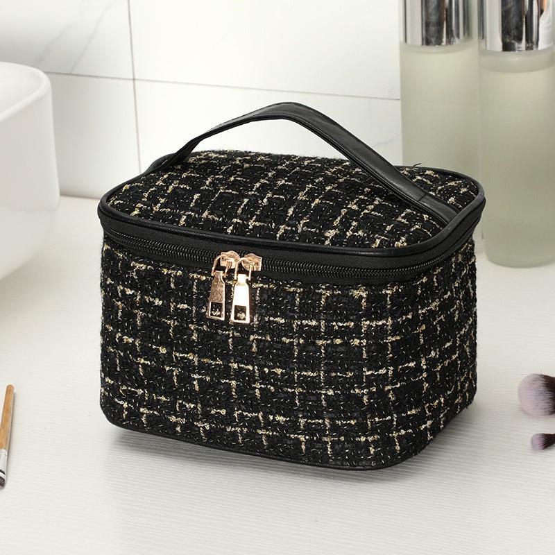 Borsa da Trucco alla Moda dall'Aspetto Elegante, Borsa a Mano Portatile di Grande Capacità, Borsa per Conservare Cosmetici
