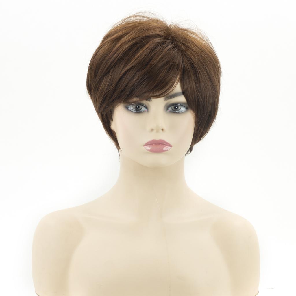 New Fashionable Fluffy Wig with Slanted bangs Wig Headset