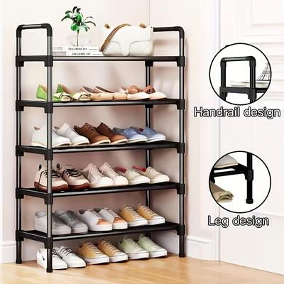 1pc étagère à chaussures simple étagère à chaussures multicouche domestique, fournitures de stockage de étagère à chaussures d'intérieur dispositif de stockage de étagère à chaussures peu encombrant de grande capacité.