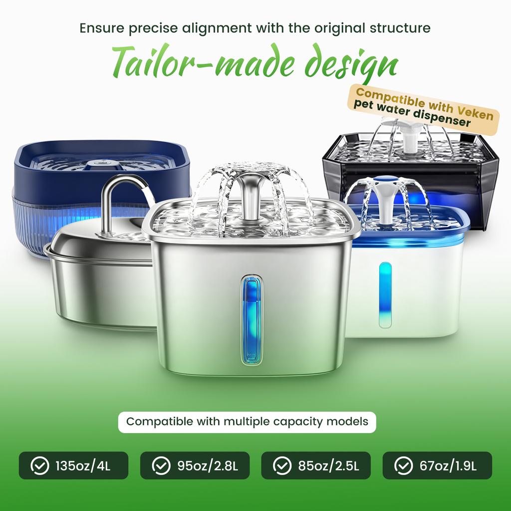 8/40 Stück Ersatzfilter für Haustierbrunnen, effizienter Katzen- und Hundebrunnenfilter mit dreifachem Filtersystem, Haustierbedarf