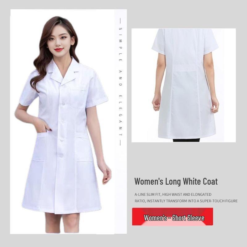 Unisex Short & Long Sleeve White Lab Coat for Medical Professionals and Students – Ideal for Autumn and Winter