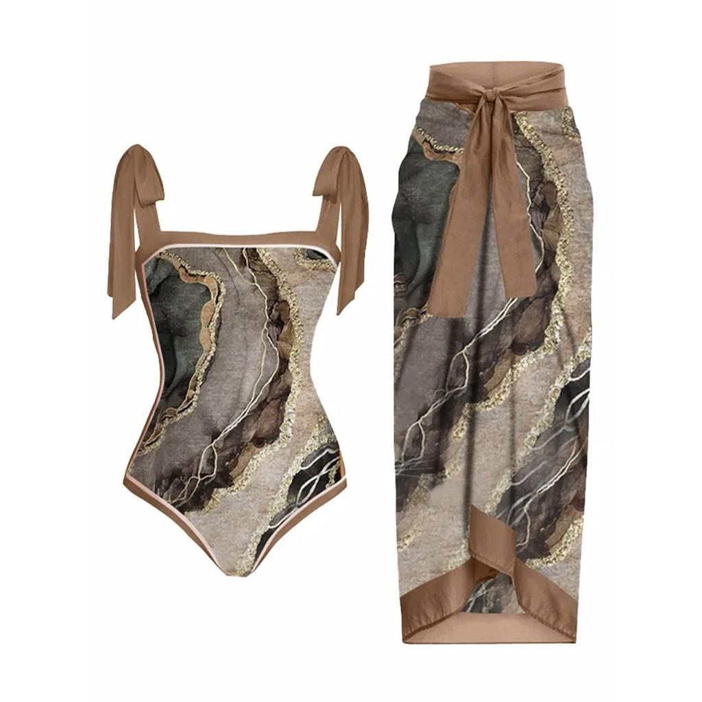 2026 Nieuw Vintage Badpak Conservatief Eendelig Bikini Badpak Set
