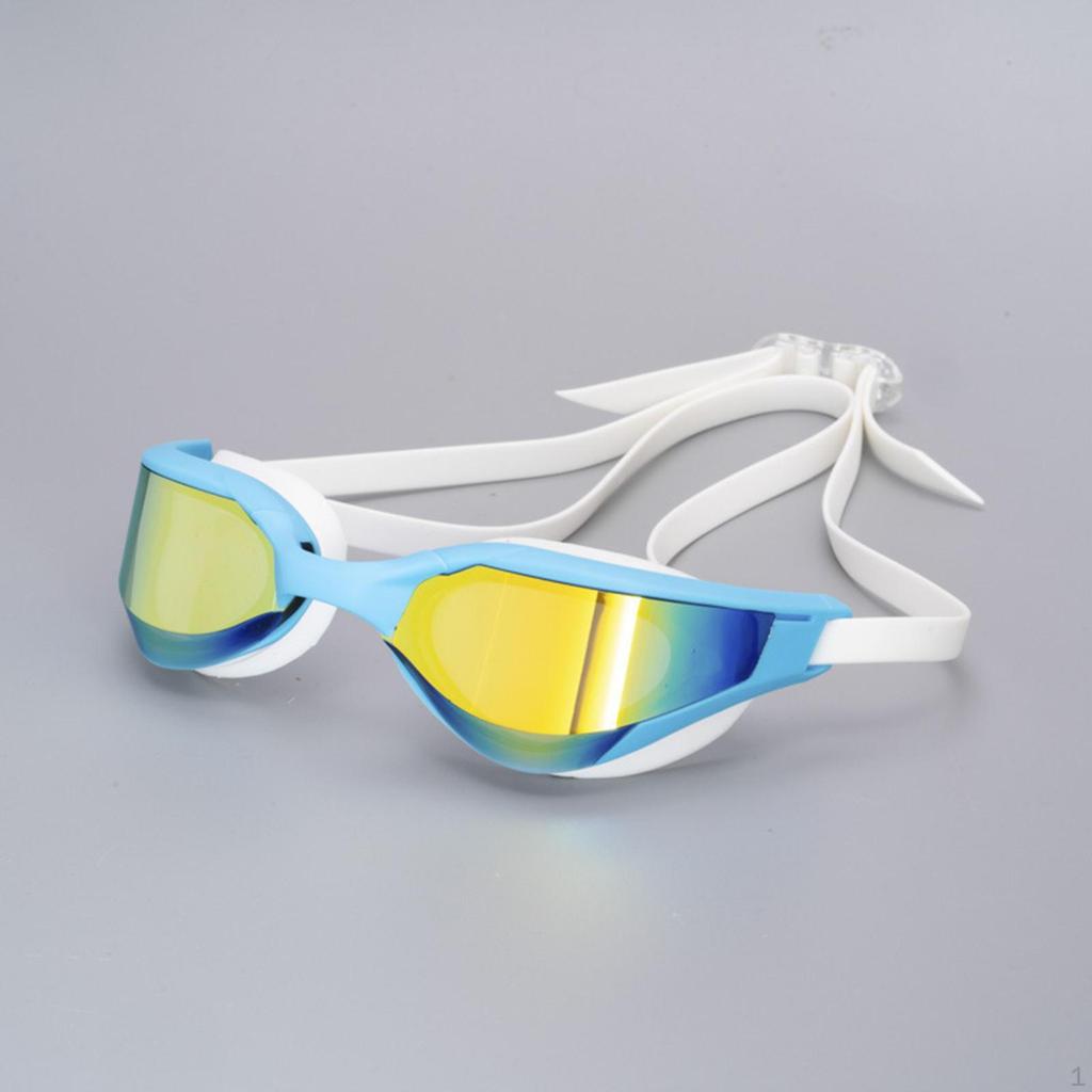 Swim Goggles Anti Fog Portable Pool for Swimming Outdoor Diving black and golden