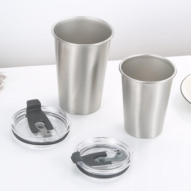 304 Stainless Steel Portable Cup with Straw and Lid