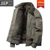 JEEP SPIRIT Men's Winter Lamb Wool Lined Flight Jacket