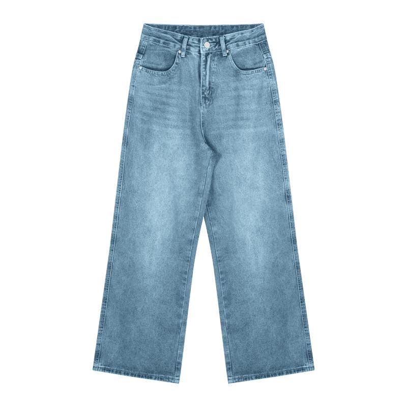 High Waist Retro Wide-Leg Jeans - American Style Slim Casual Long Pants for Women