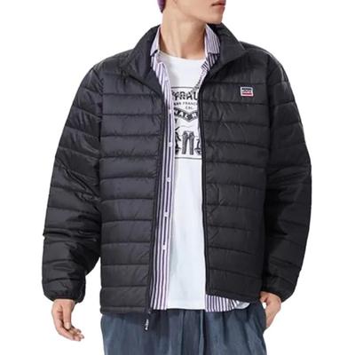 Levis Simple Comfortable Warm Fashionable Lapel Long Sleeve Cotton Jacket Men Jacket Black A0707-0002