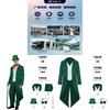 Irischer Saint Patricks Day Herren Smoking Anzug Mit Zylinder Und Gehstock Für Bühnenauftritte