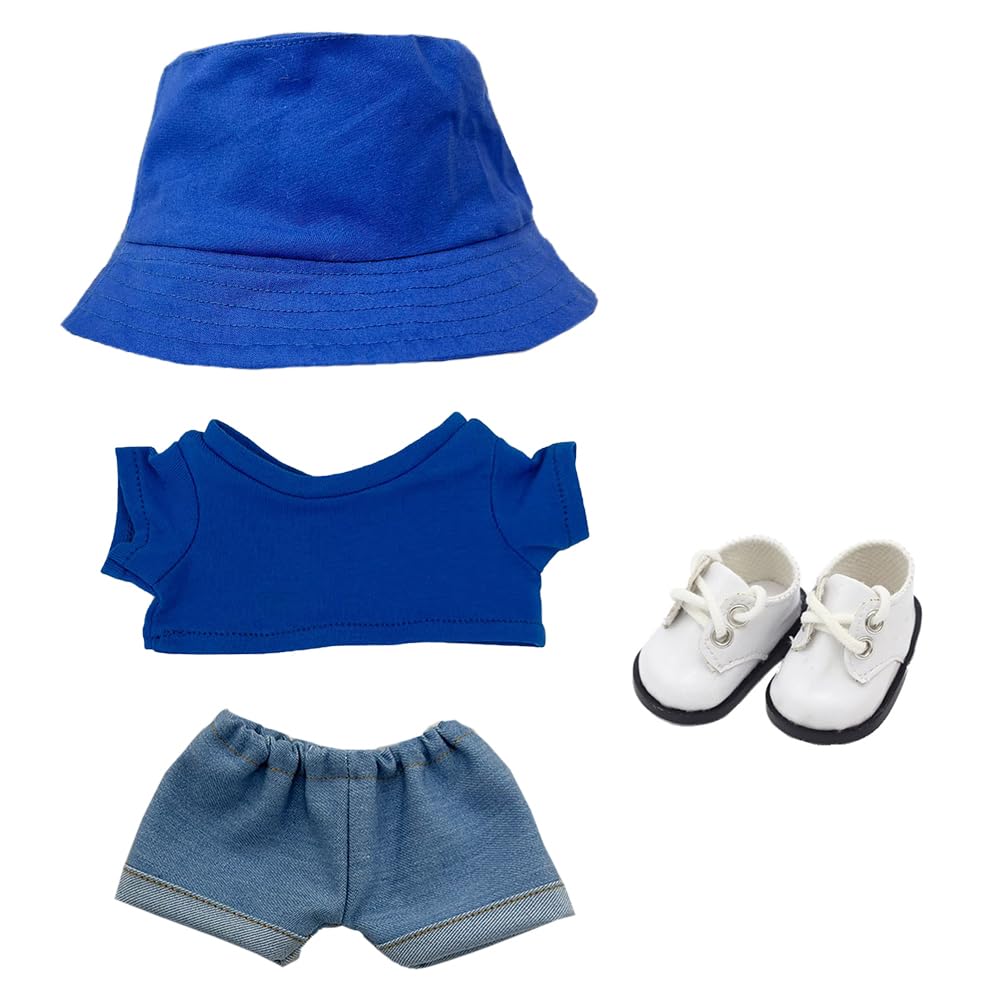 

niannyyhouse 10см 15см 20см мягкая игрушка шляпа хлопковая одежда, шляпа, футболка, деним, обувь, набор рыбака, кукла, аксессуары, наряжаться (a10, 10см)