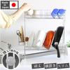Load Capacity 30kg Sturdy 2-tier Dish Rack Horizontal Placement Drainage Tray Strong Resistance Dirt Clear Coating Stainless Steel Large 4224.5cm Easy