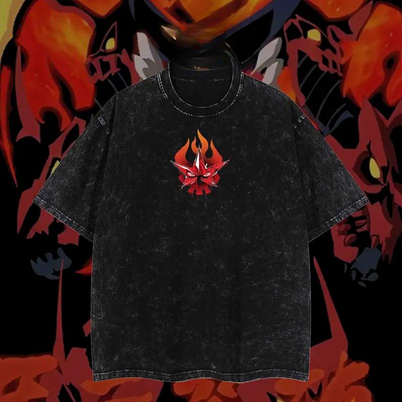 Hot Anime Gurren Lagann Kamina Graphic Tee Men Short Sleeve Clothing Washed Cotton Tshirt Casual T-shirt Harajuku Retro T Shirt