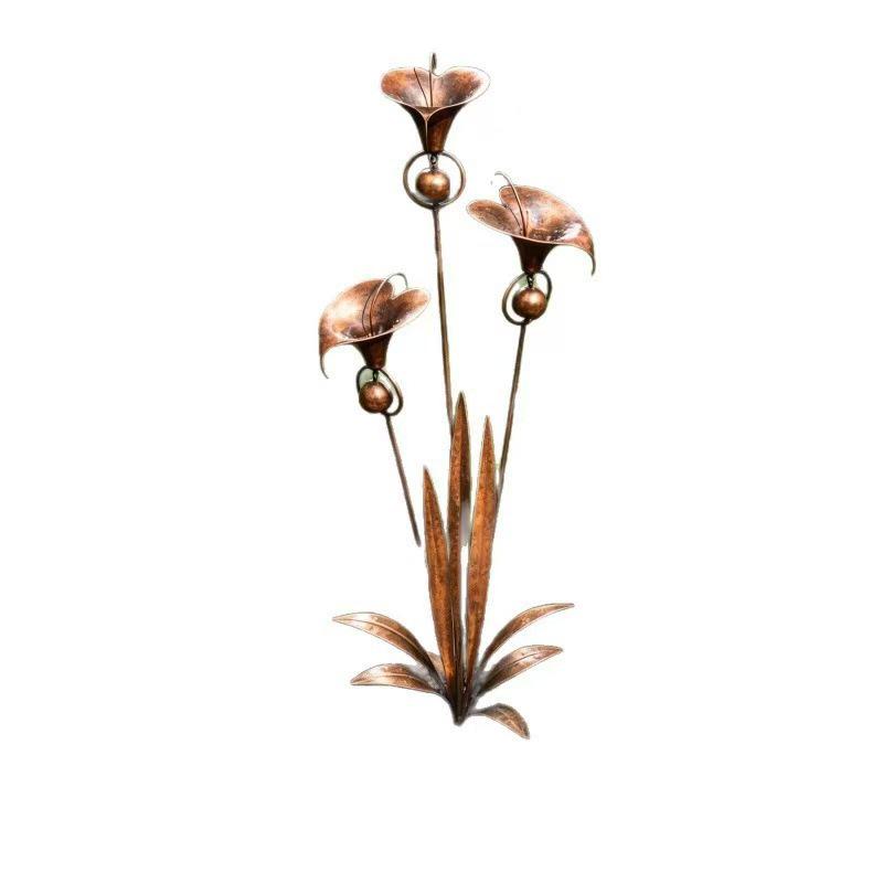 Outdoor Copper Calla Lily Metal Art Garden Ornament