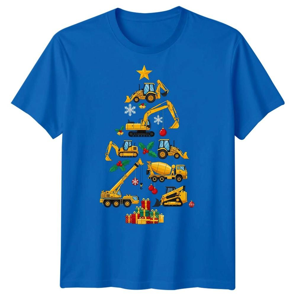 Construction Christmas Tree Holiday Unisexs TShirt Vehicles Gift