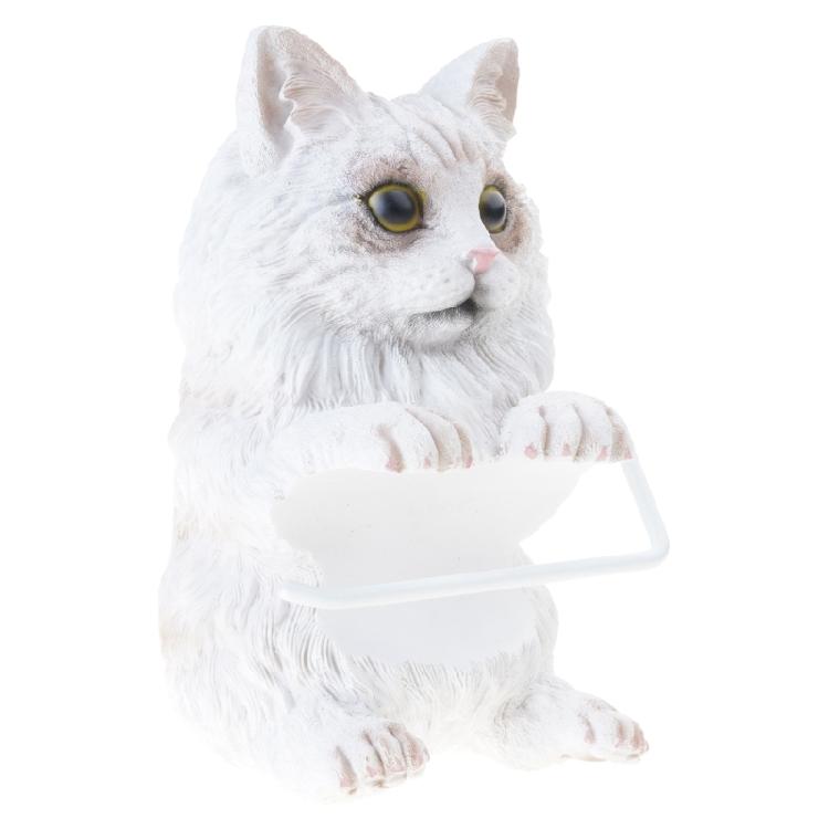 

Kittys Themed Wall Mounts Tissue Paper Dispenser Resin Construction Bathroom Storage Organizers Easy Installs
