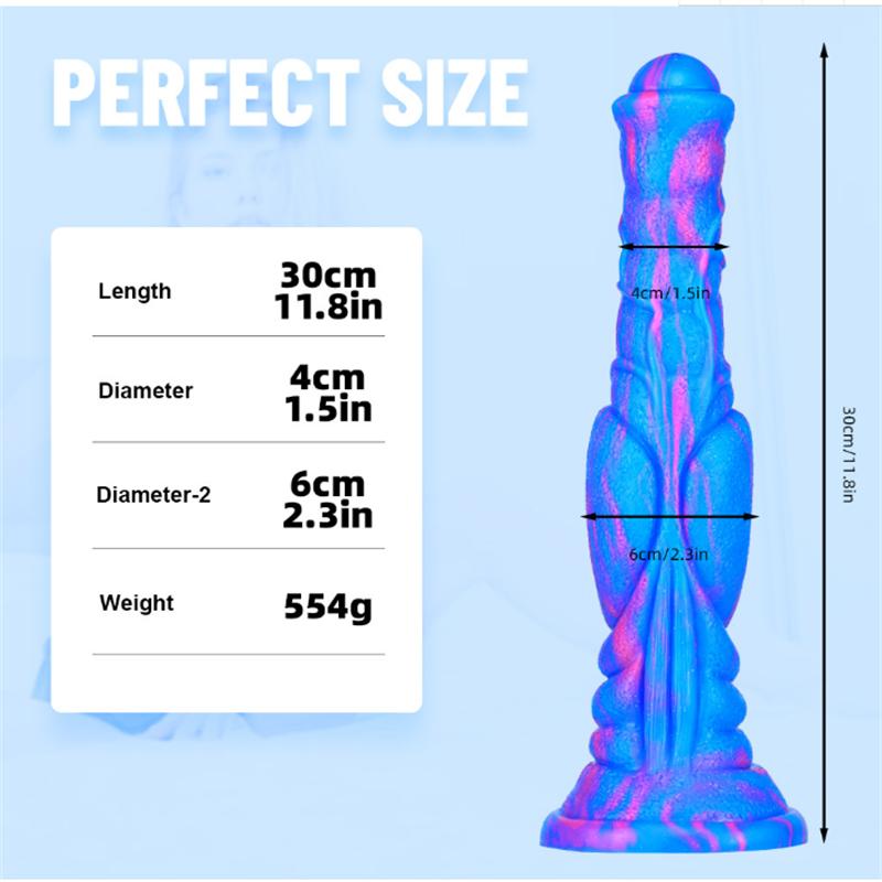 Female Eggless Horse Cock Liquid Silicone Animal Penis Thick and Long Color Simulation Fake Penis Anal Plug Sex Toys