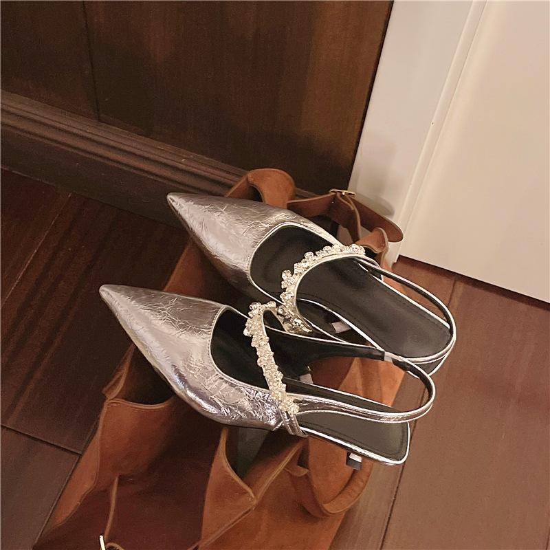 Spring New Pointed Head Thin Heel High Heel Temperament Thin French Fashion Sexy Beauty Absolutely Bag Head with Women's Shoes