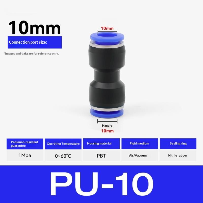 10Pcs Pneumatic Fittings Quick Connector Air Plastic Hose Tube Connectors Pu Pg 4Mm To 16Mm Push Into Pluglug