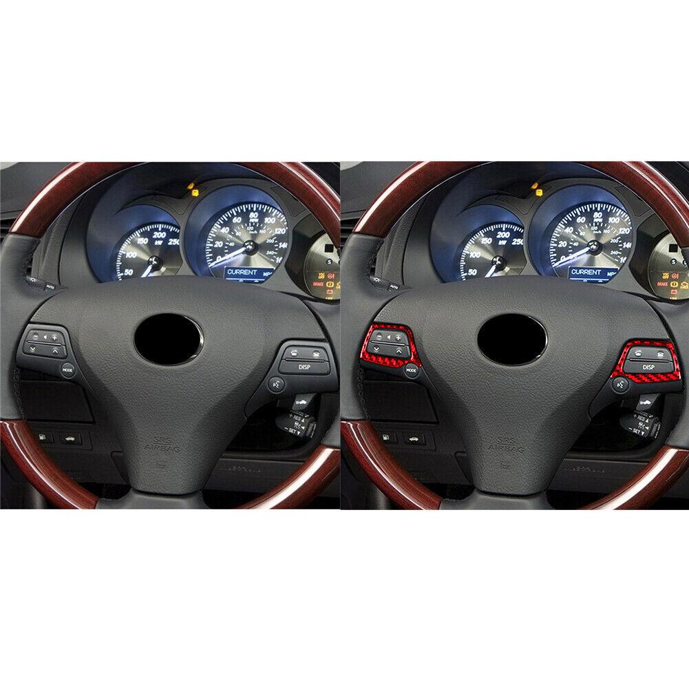 Red Carbon Fiber Steering Wheel Button Cover Trim For Lexus GS350/450h 2006-2011