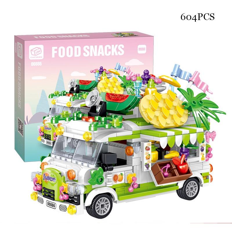 Diy Creative Mini Puzzle Building Toy Sweet Dessert Burger Car With 638 Abs Plastic Grains