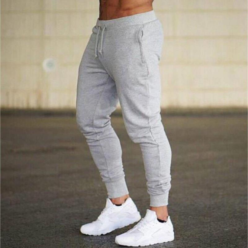 Pantalon de Sport Coton Respirant Slim à Ourlet Côtelé Décontracté Santé pour Homme Entraînement Course Fitness