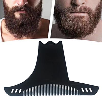Herren Bartkamm 6-in-1 Bartformer Schnurrbart Styling Vorlage Barttrimmer Führung Formung Salonwerkzeuge Friseurzubehör