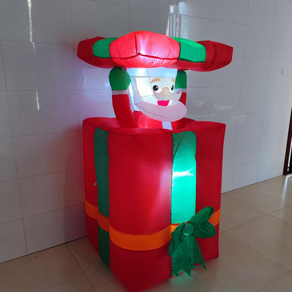 Elektrische Aufblasbare Leuchtende Weihnachts-Weihnachtsmann-Deko mit 4 LED-Lichtern 1,5 m Automatisch Auf und Ab Neuheit Außen