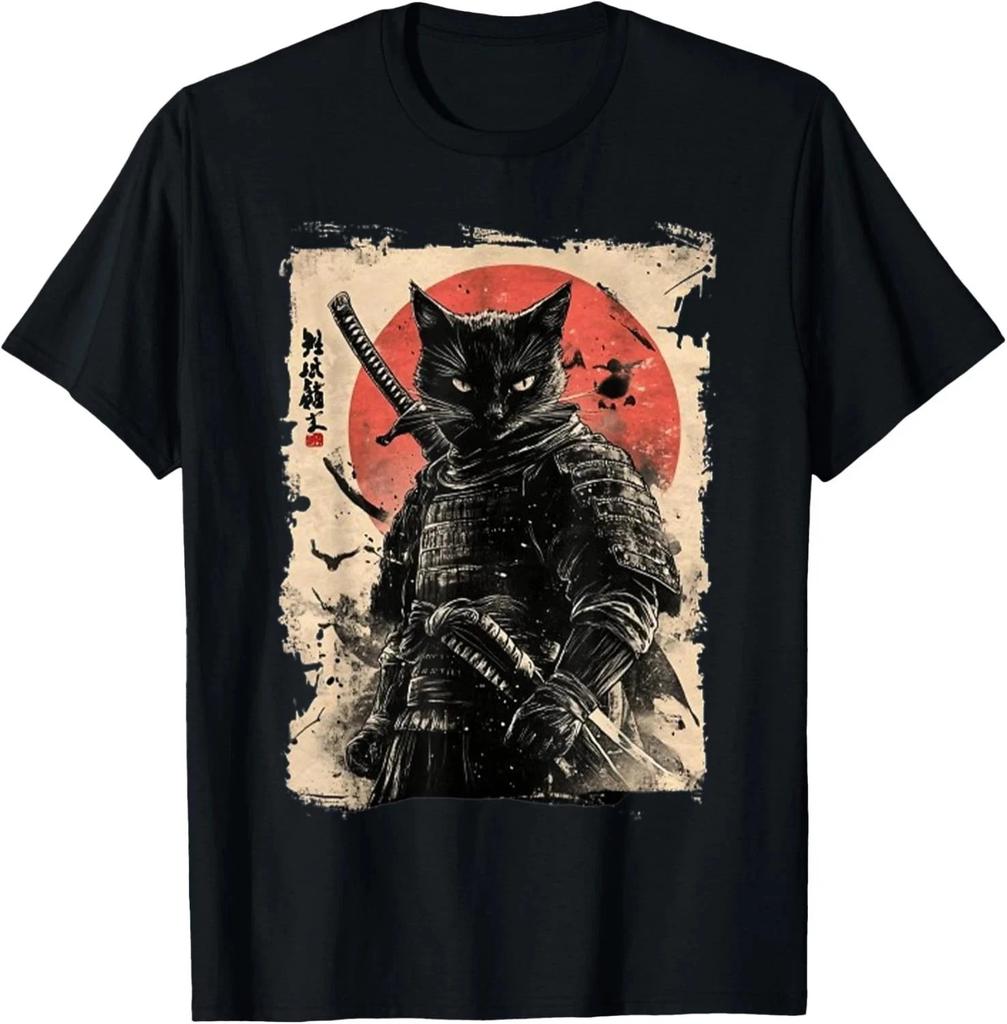 Vintage Japanese Art anime graphic samurai cat warrior Gift Unisex T-Shirt Unisex T-Shirt