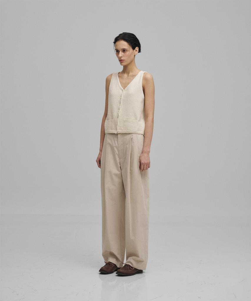 ANOTHER OFFICE WOMEN W. Structure 2Tuck Wide Pants (Oat Milk)