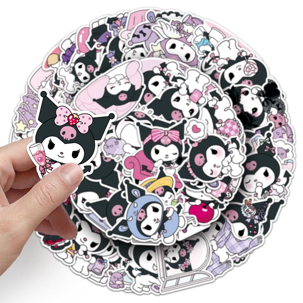 50 Kuromi Sanrio Stickers - Cute & Waterproof for Journals & Insulated Cups