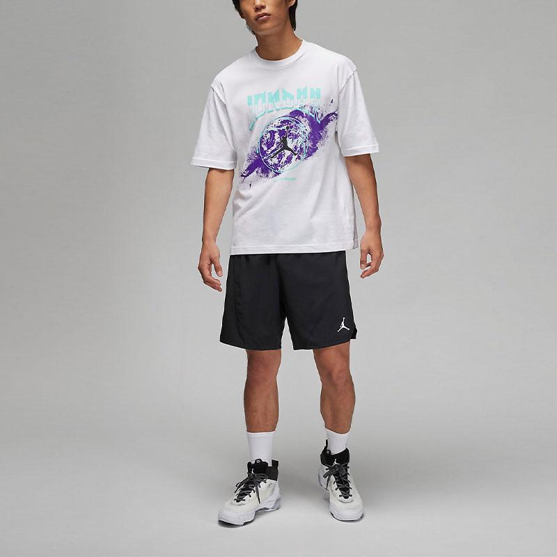 Jordan Sport 85 Logo Print Quick-Dry Breathable Comfort Round Neck Short Sleeve T-Shirt Men Tops White FB7446-100