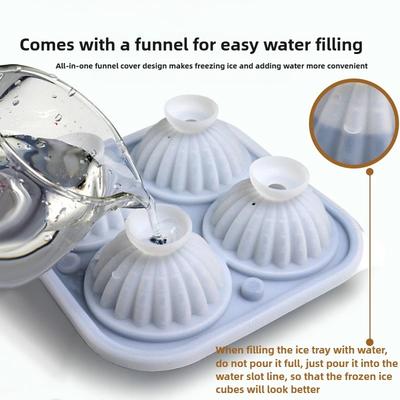 1-2PCS 4 Grids Cactus Ice Ball Mold for Whiskey Spherical Frozen Ice Cube Tray Silicone Ice Box Ice Hockey Mold Party Supplies