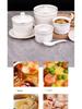 Pure White Ceramic Stew Pot with Lid - Chinese Shaxian Style Soup & Steam Pot, Gold Rimmed.
