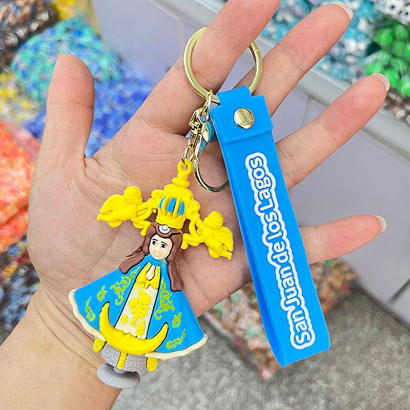 Jesus Virgen De Guadalupe Anime Keychain Foreign Backpack Pendant Friends Holiday Gift Christian Catholic