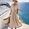 European and American Women's Fashion Loose Striped Print Dress